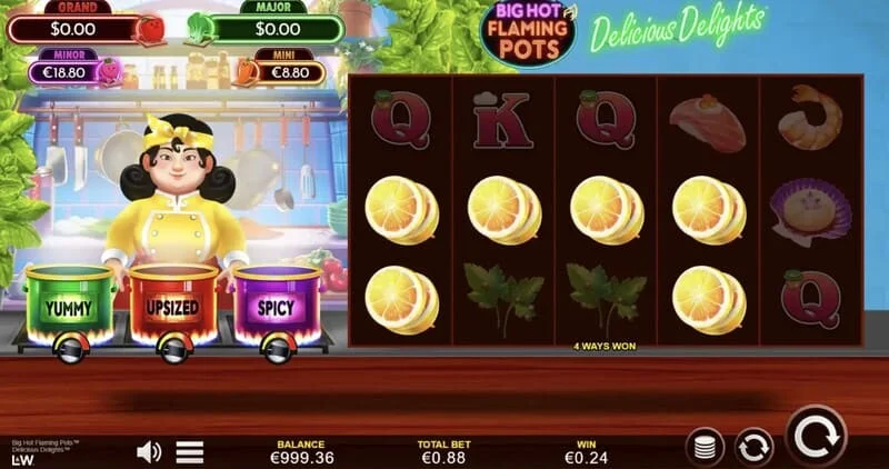 Big Hot Flaming Pots Delicious Delights - winnende combinatie in het basisspel